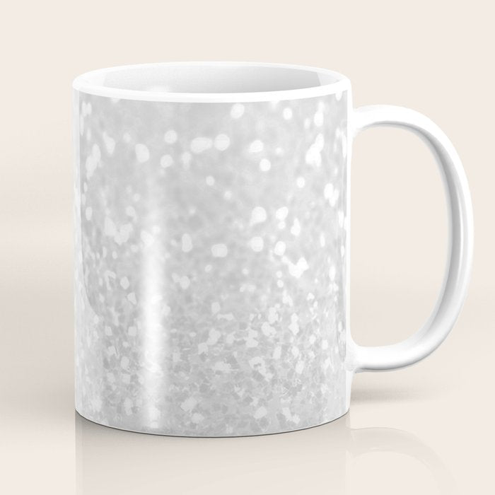 Chic elegant glamour white faux glitter Coffee Mug Gallery Image 1