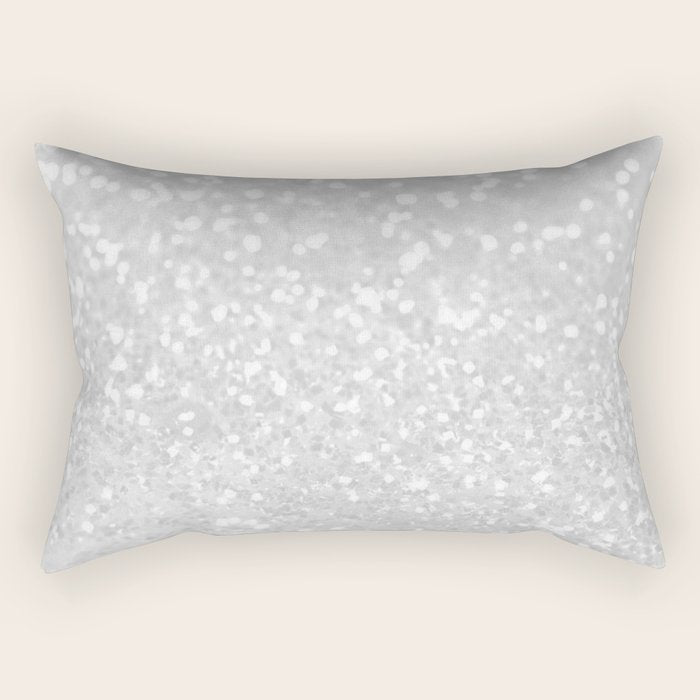 Chic elegant glamour white faux glitter Rectangular Pillow Gallery Image 1
