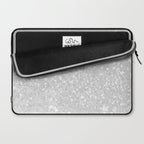 Chic elegant glamour white faux glitter Laptop Sleeve Gallery Image 2