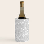 Chic elegant glamour white faux glitter Wine Chiller Gallery Image 3