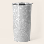Chic elegant glamour white faux glitter Travel Mug Gallery Image 1