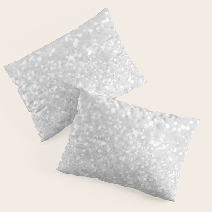 Chic elegant glamour white faux glitter Pillow Sham Gallery Image 3