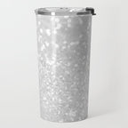 Chic elegant glamour white faux glitter Travel Mug Gallery Image 2
