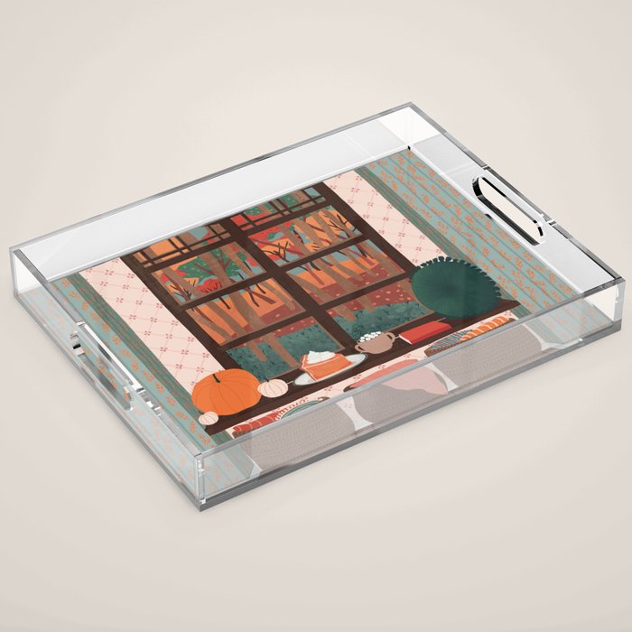 hello autumn I love you Acrylic Tray Gallery Image 1