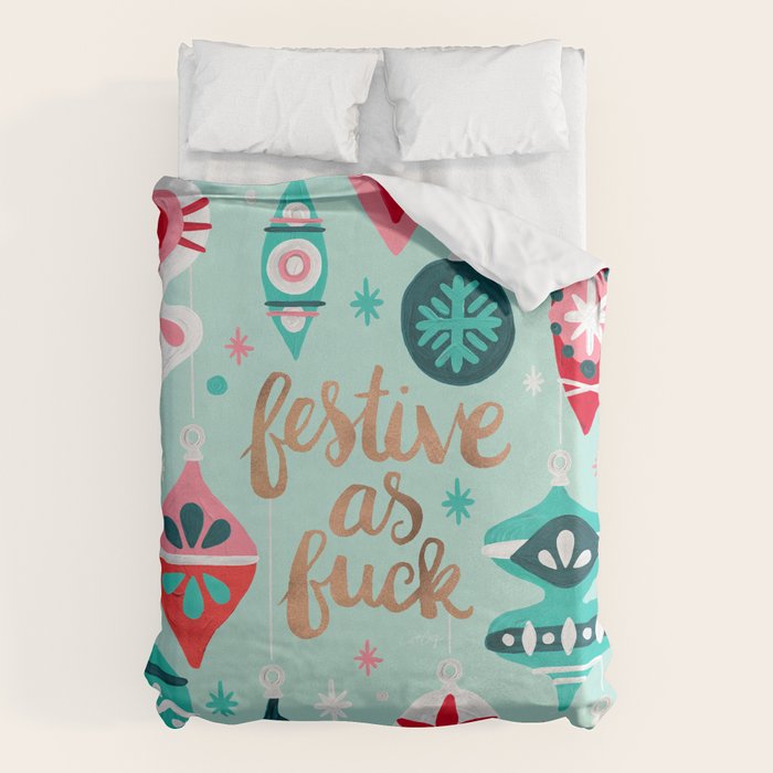 Festive As Fuck - Mint Palette Duvet Cover Gallery Image 6