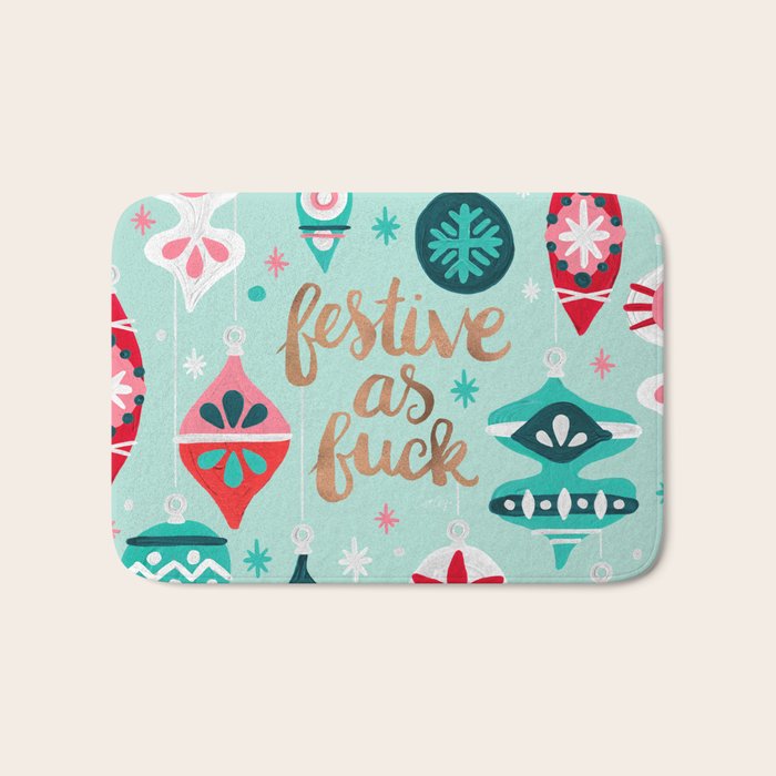 Festive As Fuck - Mint Palette Bath Mat Gallery Image 1
