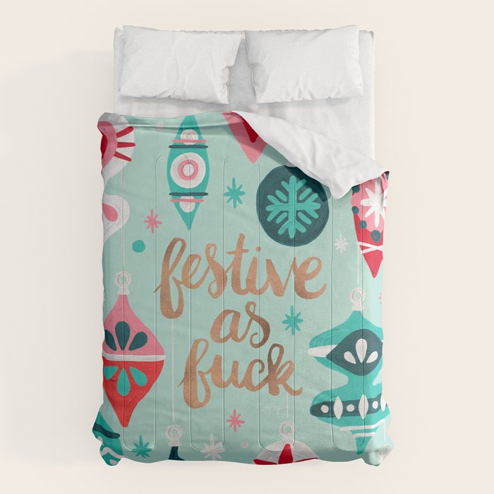 Festive As Fuck - Mint Palette Comforter Gallery Image 6