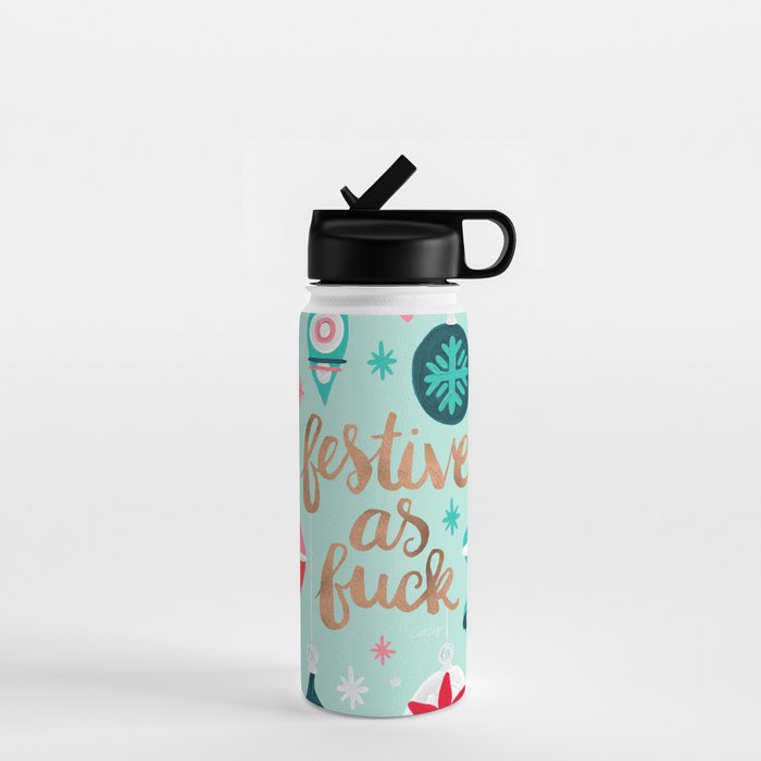 Festive As Fuck - Mint Palette Water Bottle Gallery Image 1