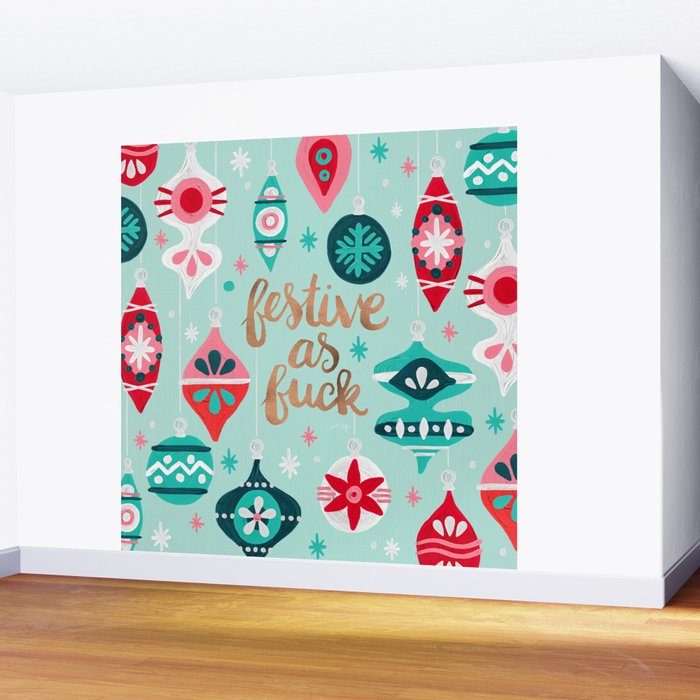 Festive As Fuck - Mint Palette Wall Mural Gallery Image 2