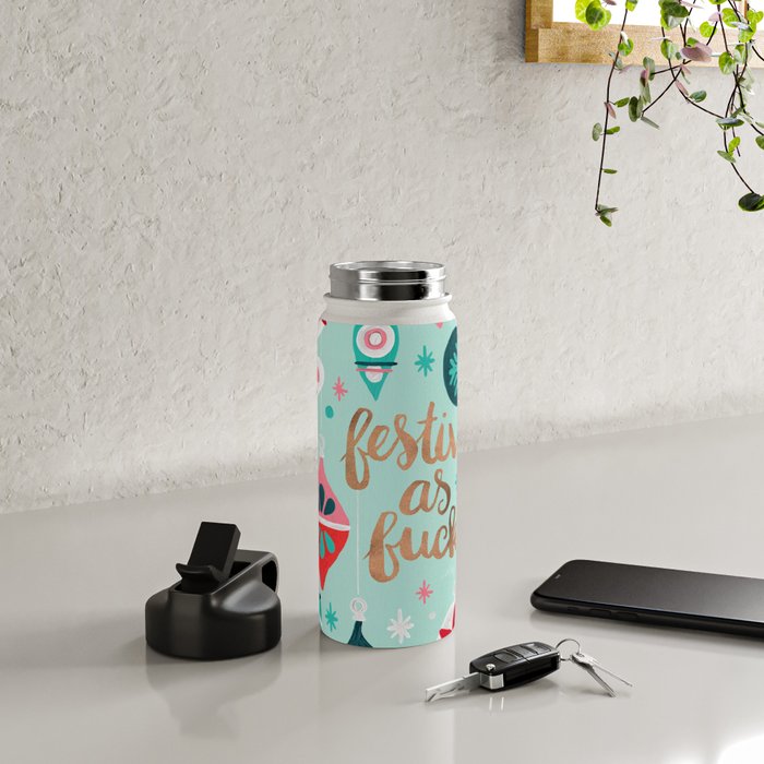 Festive As Fuck - Mint Palette Water Bottle Gallery Image 4