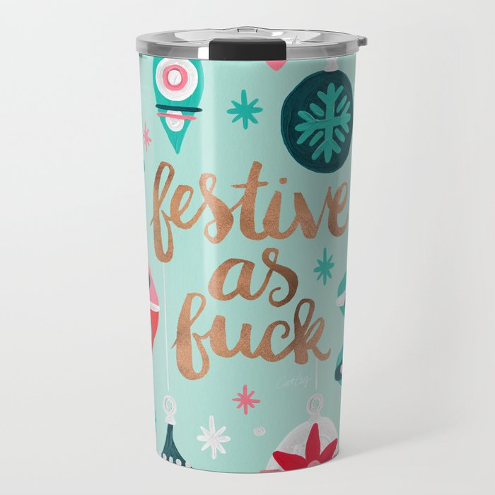 Festive As Fuck - Mint Palette Travel Mug Gallery Image 1