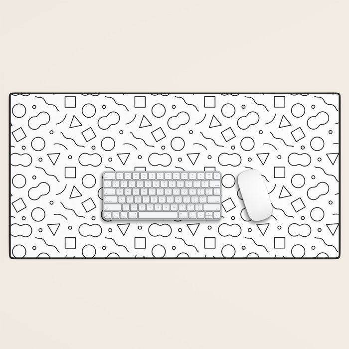 Fun geometric doodle shape art pattern Desk Mat Gallery Image 1