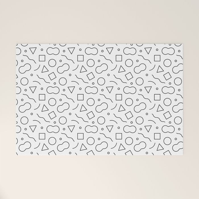 Fun geometric doodle shape art pattern Welcome Mat Gallery Image 1