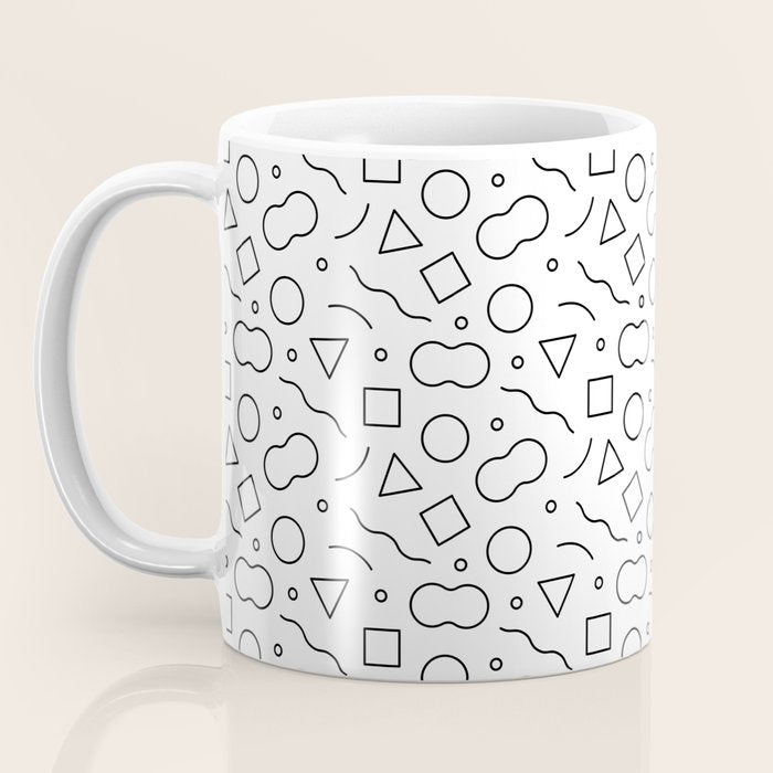 Fun geometric doodle shape art pattern Coffee Mug Gallery Image 3