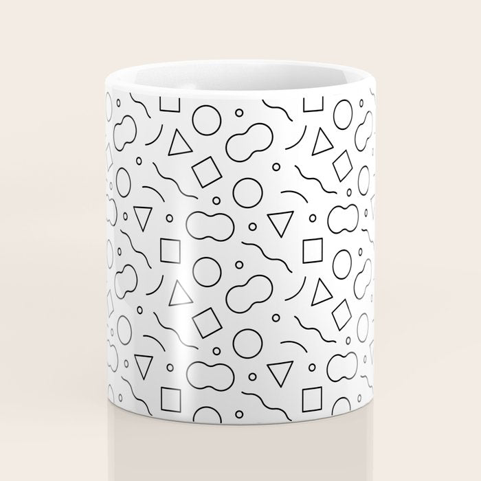 Fun geometric doodle shape art pattern Coffee Mug Gallery Image 4