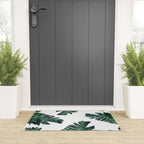 Banana Leaf Watercolor Painting, Tropical Nature Botanical Palm Illustration Bohemian Minimal Luxe Welcome Mat Gallery Image 3