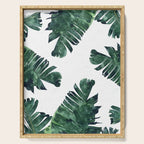 Banana Leaf Watercolor Painting, Tropical Nature Botanical Palm Illustration Bohemian Minimal Luxe Serving Tray Gallery Image 1