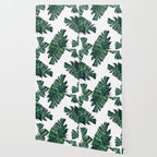 Banana Leaf Watercolor Painting, Tropical Nature Botanical Palm Illustration Bohemian Minimal Luxe Wallpaper Gallery Image 2