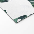 Banana Leaf Watercolor Painting, Tropical Nature Botanical Palm Illustration Bohemian Minimal Luxe Welcome Mat Gallery Image 2