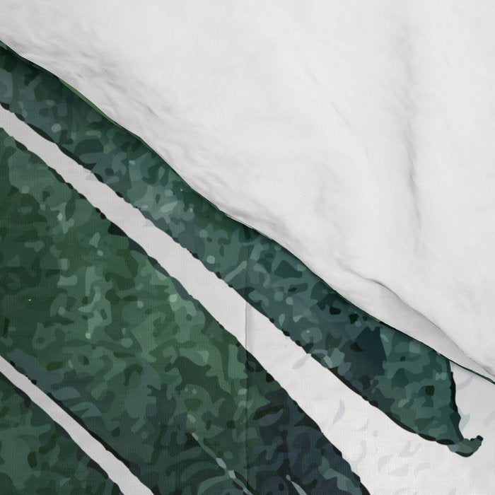 Banana Leaf Watercolor Painting, Tropical Nature Botanical Palm Illustration Bohemian Minimal Luxe Comforter Gallery Image 4