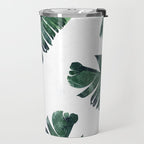 Banana Leaf Watercolor Painting, Tropical Nature Botanical Palm Illustration Bohemian Minimal Luxe Travel Mug Gallery Image 2