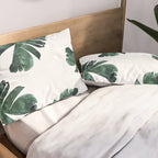 Banana Leaf Watercolor Painting, Tropical Nature Botanical Palm Illustration Bohemian Minimal Luxe Pillow Sham Gallery Image 2