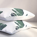 Banana Leaf Watercolor Painting, Tropical Nature Botanical Palm Illustration Bohemian Minimal Luxe Pillow Sham Gallery Image 3