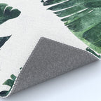 Banana Leaf Watercolor Painting, Tropical Nature Botanical Palm Illustration Bohemian Minimal Luxe Rug Gallery Image 4
