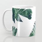 Banana Leaf Watercolor Painting, Tropical Nature Botanical Palm Illustration Bohemian Minimal Luxe Coffee Mug Gallery Image 3