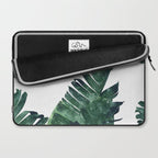 Banana Leaf Watercolor Painting, Tropical Nature Botanical Palm Illustration Bohemian Minimal Luxe Laptop Sleeve Gallery Image 2