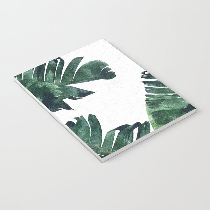 Banana Leaf Watercolor Painting, Tropical Nature Botanical Palm Illustration Bohemian Minimal Luxe Notebook Gallery Image 3