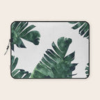 Banana Leaf Watercolor Painting, Tropical Nature Botanical Palm Illustration Bohemian Minimal Luxe Laptop Sleeve Gallery Image 1