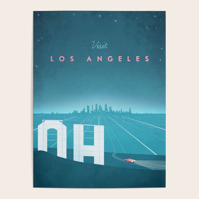 Vintage Los Angeles Travel Poster Poster