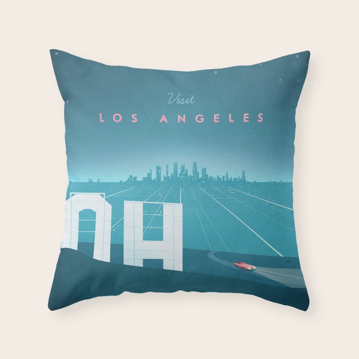Vintage Los Angeles Travel Poster Throw Pillow Gallery Image 6