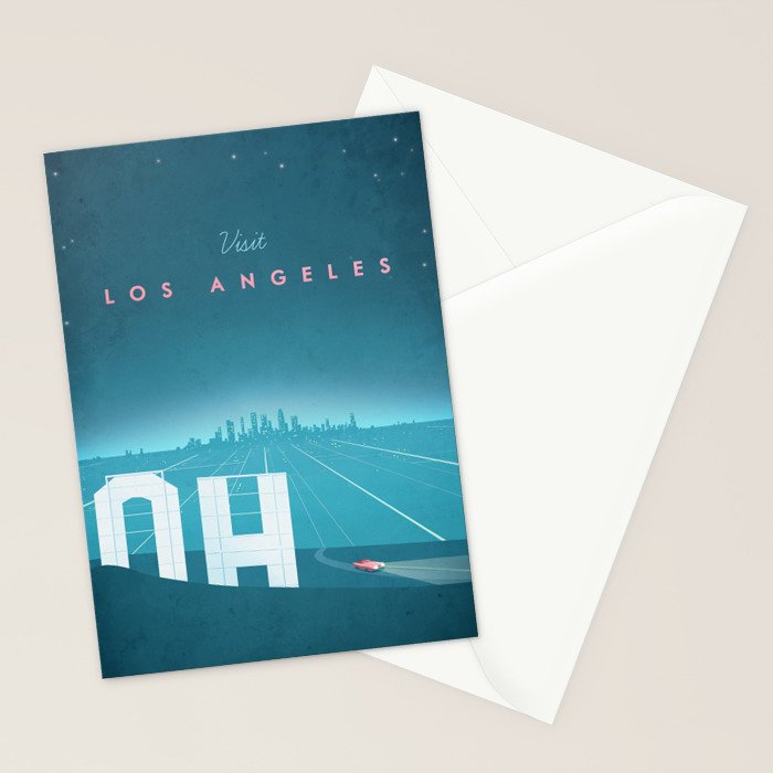 Vintage Los Angeles Travel Poster Stationery Card Gallery Image 2