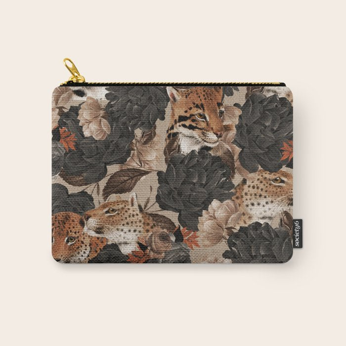 LEOPARD AND FLORAL NIGHT PATTERN Carry All Pouch Gallery Image 1
