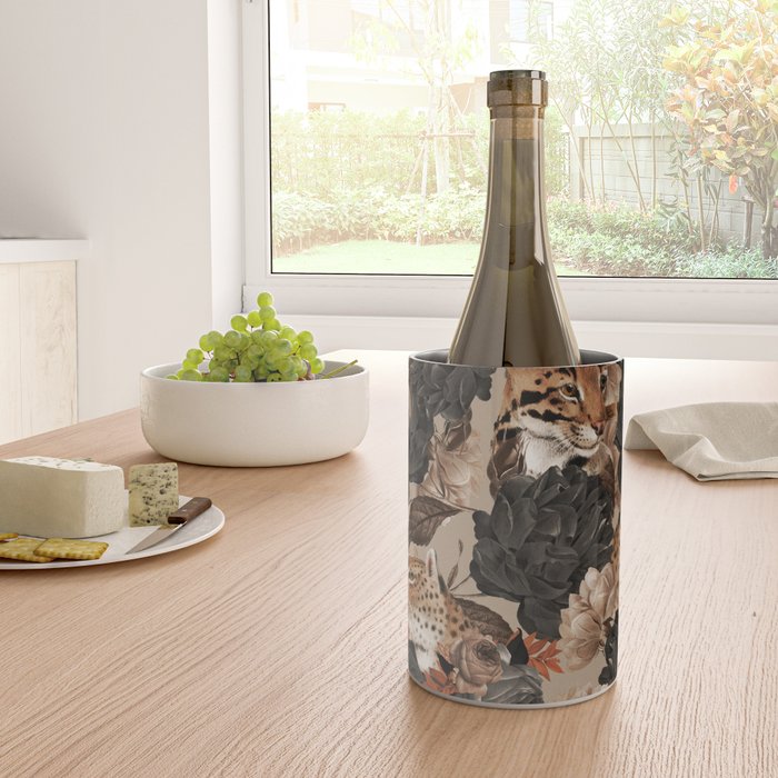 LEOPARD AND FLORAL NIGHT PATTERN Wine Chiller Gallery Image 4