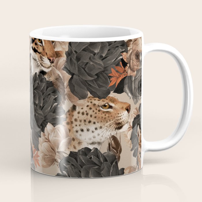 LEOPARD AND FLORAL NIGHT PATTERN Coffee Mug Gallery Image 1