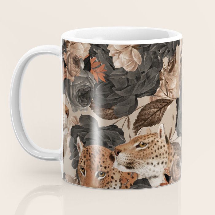 LEOPARD AND FLORAL NIGHT PATTERN Coffee Mug Gallery Image 3