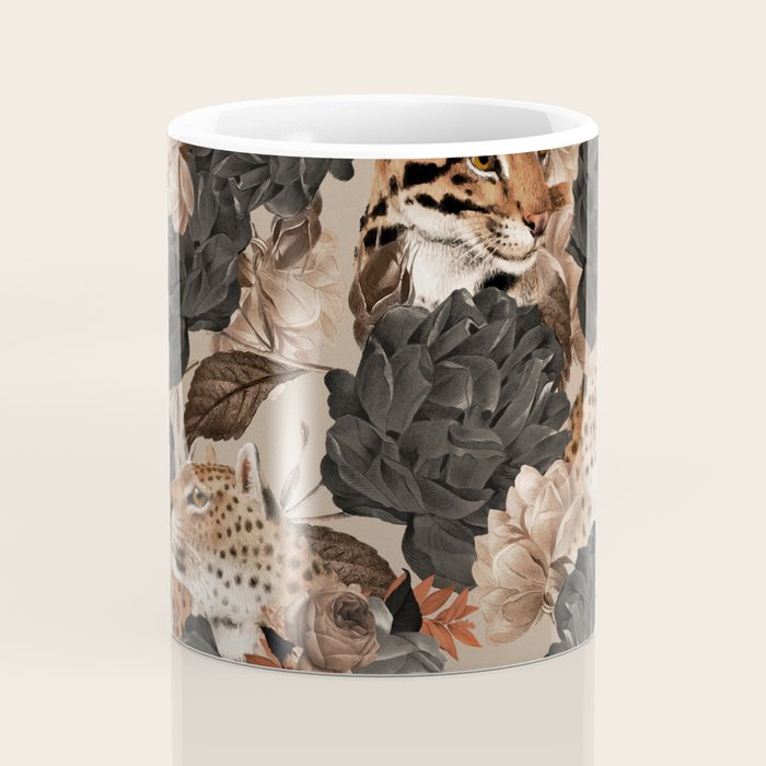 LEOPARD AND FLORAL NIGHT PATTERN Coffee Mug Gallery Image 4