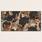 LEOPARD AND FLORAL NIGHT PATTERN Desk Mat Gallery Image 3