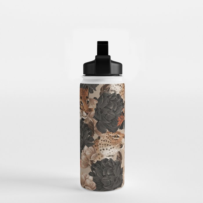 LEOPARD AND FLORAL NIGHT PATTERN Water Bottle Gallery Image 2