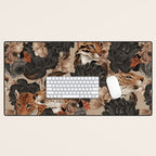 LEOPARD AND FLORAL NIGHT PATTERN Desk Mat Gallery Image 1