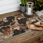 LEOPARD AND FLORAL NIGHT PATTERN Outdoor Rug Gallery Image 2