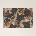 LEOPARD AND FLORAL NIGHT PATTERN Welcome Mat Gallery Image 1