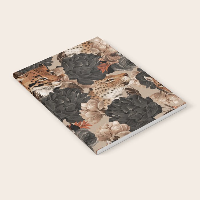 LEOPARD AND FLORAL NIGHT PATTERN Notebook Gallery Image 1