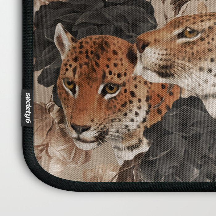 LEOPARD AND FLORAL NIGHT PATTERN Laptop Sleeve Gallery Image 3