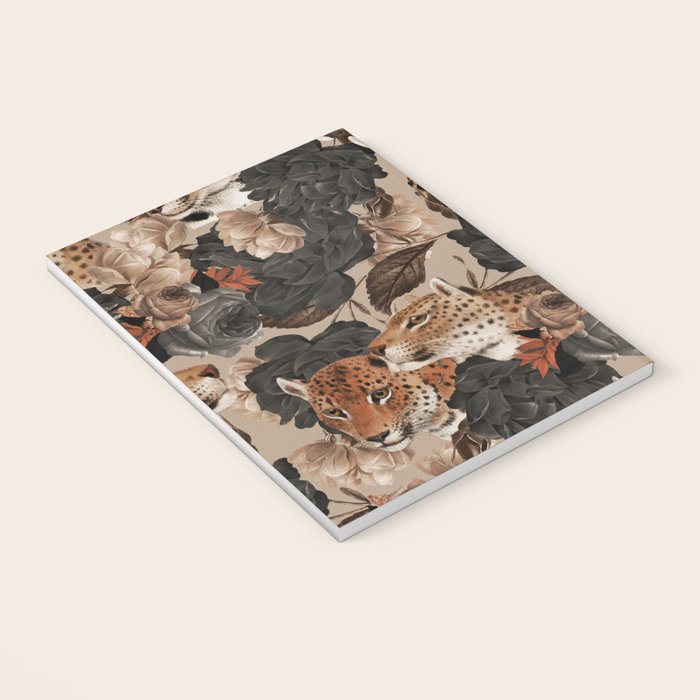 LEOPARD AND FLORAL NIGHT PATTERN Notebook Gallery Image 3
