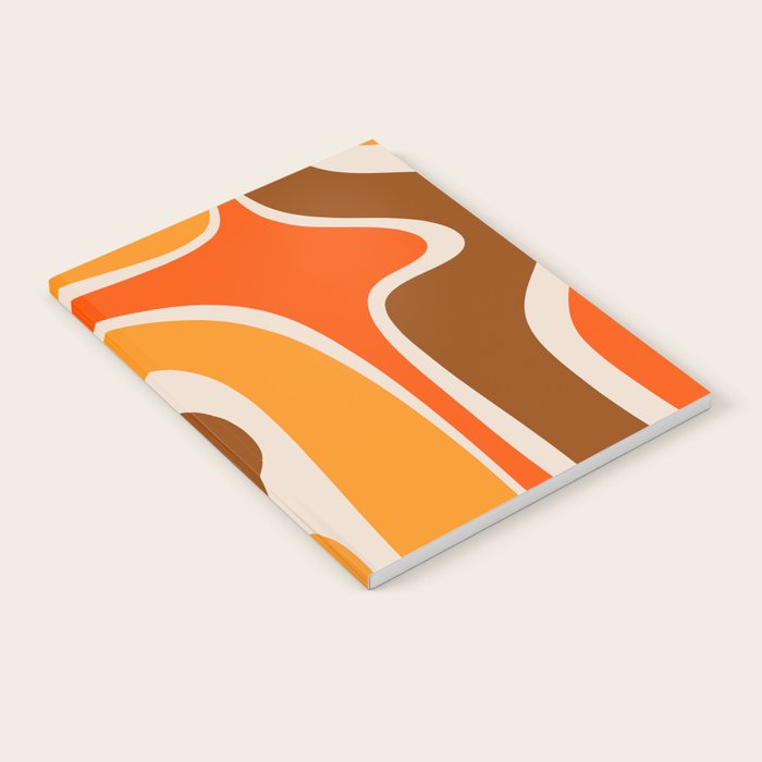 Copacetic Retro Abstract Pattern in 70s Brown Orange Beige Notebook Gallery Image 1
