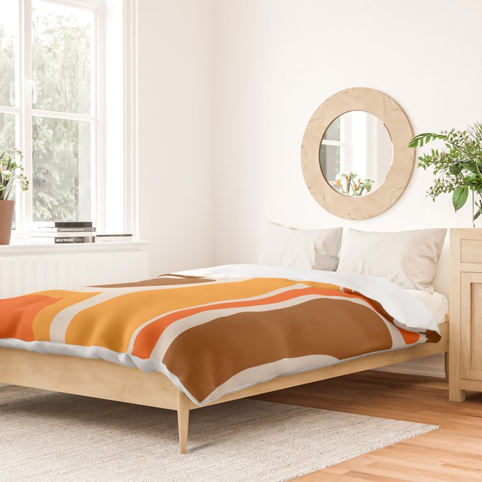 Copacetic Retro Abstract Pattern in 70s Brown Orange Beige Duvet Cover Gallery Image 2